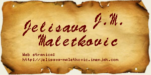 Jelisava Maletković vizit kartica